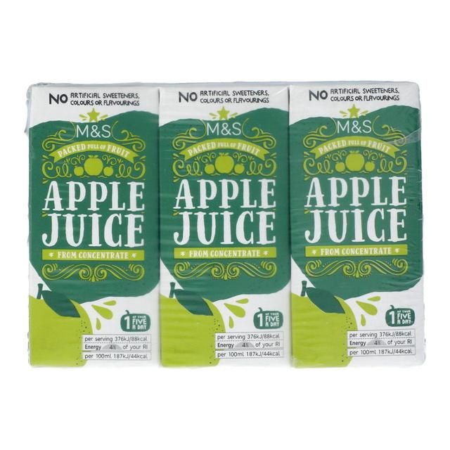 M&amp;S Apple Juice   3 x 200ml