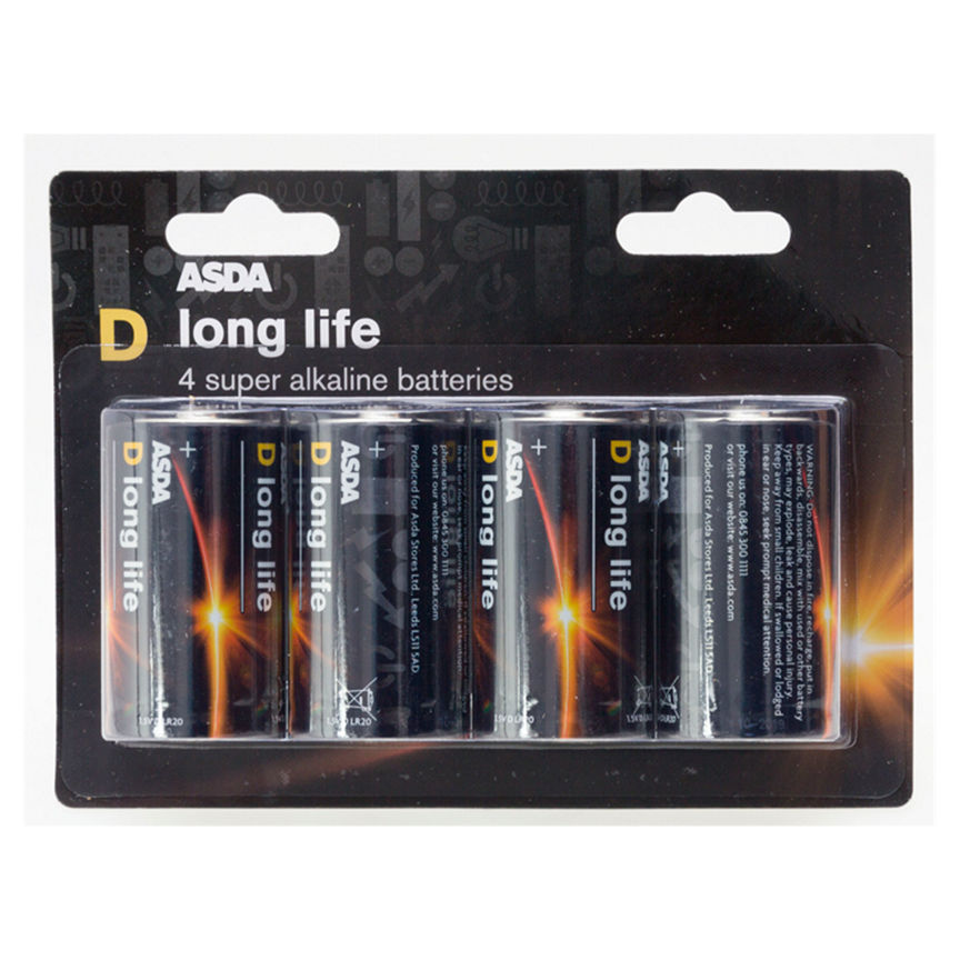 ASDA Long Life Super Alkaline D Batteries - McGrocer