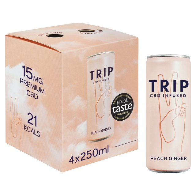 TRIP CBD Infused Peach Ginger   4 x 250ml GOODS M&S   