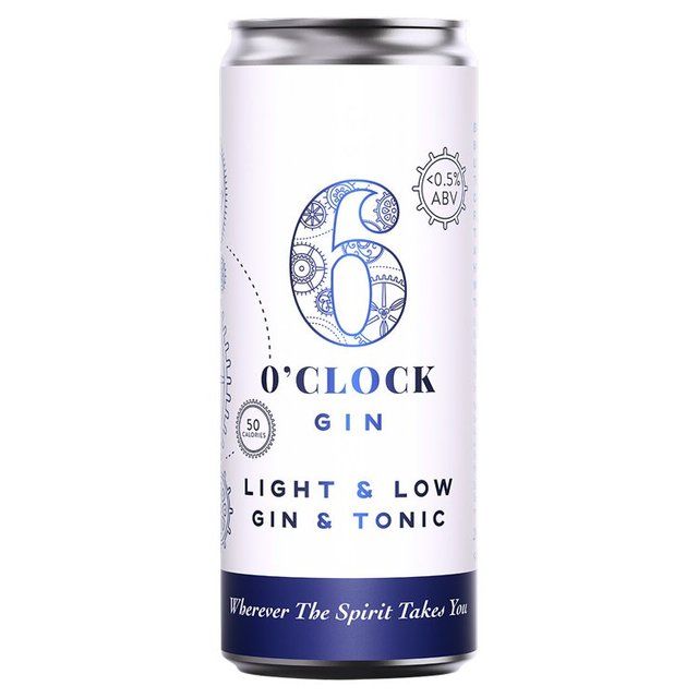 6 O'clock Gin Light & Low Gin & Tonic   250ml - McGrocer