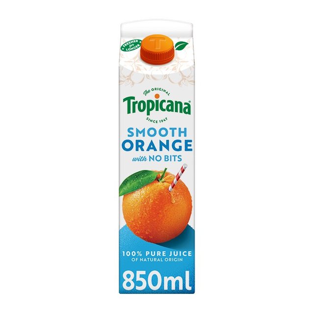 Tropicana Long Life Pure Smooth Orange Fruit Juice   850ml GOODS M&S   