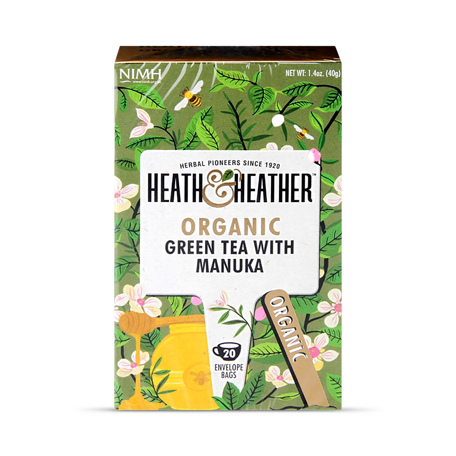 Heath & Heather Organic Green Tea 20 Tea Bags - 998562