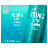 Sainsburys Lime  Soda Vodka 6 x 250ml