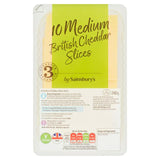 Sainsburys British Medium Cheddar Cheese Slices 240g