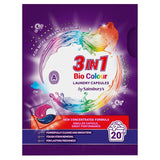 Sainsburys 3 in 1 Bio Colour Laundry Capsules 20 Washes