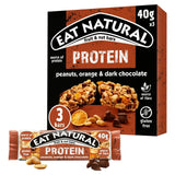 Eat Natural Protein Peanuts Orange Dark Chocolate Fruit  Nut Cereal Bars 3x40g