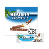 Bounty Milk Chocolate  Coconut Crispy Rolls Snack Bars Multipack 5 x 234g