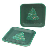 Sainsburys Home Festive Tree Square Plates 8pk Green