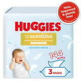 Huggies Pure Extra Care Sensitive Plastic Free Baby Wipes 3 x 48