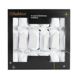Habitat Luxury Christmas Crackers Twisted Barrels White 6pk