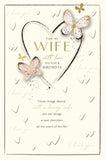 Gibson For My Wife Happy Birthday Butterflies  Hearts Design Greeting Card