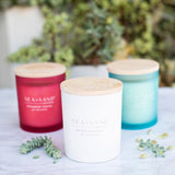 Sea  Sand Fragranced Glass Candles 3 Pack