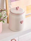 Pink Heart Biscuit Jar