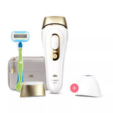 Braun IPL Silk-Expert Pro 5, At Home Hair Removal Device with Pouch, White/Gold, PL5124 - McGrocer