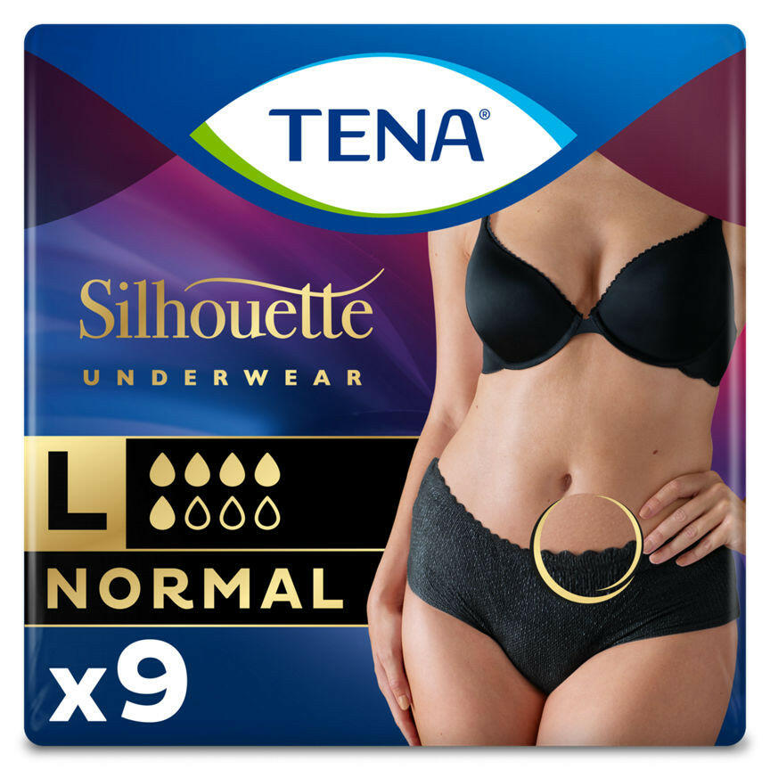 Tena Silhouette Normal Noir Incontinence Pants Large GOODS ASDA   