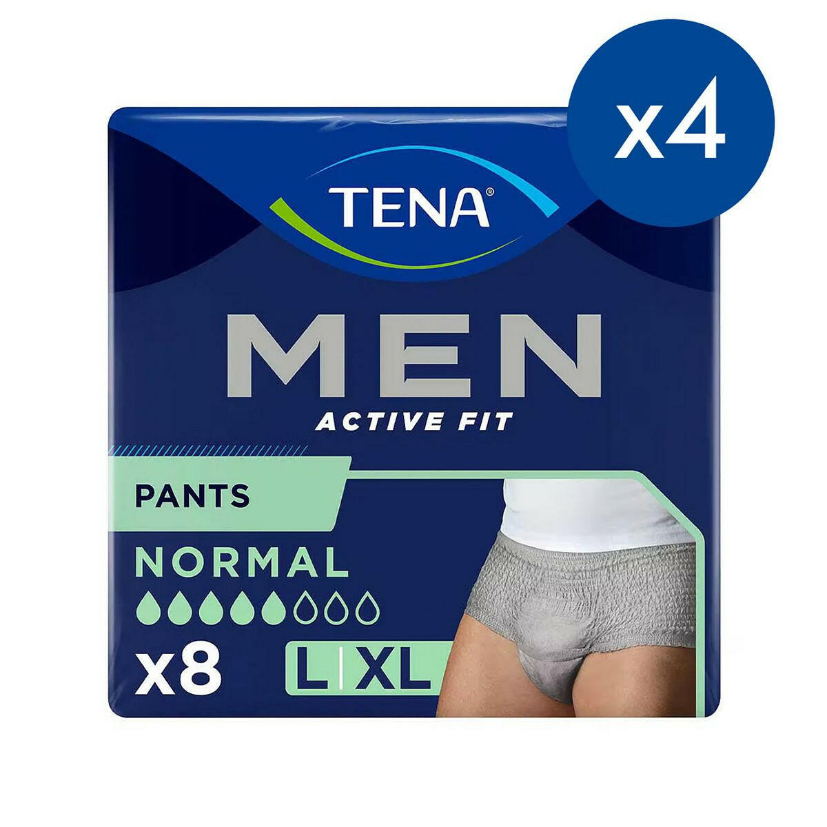 TENA Men Active Fit Incontinence Pants Normal Grey Size Large/Extra Large 4 packs of 8 bundle GOODS Boots   
