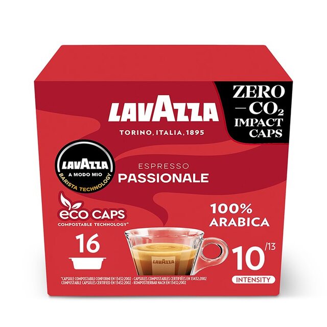 Lavazza A Modo Mio Compostable Passionale Coffee Capsules   16 per pack - McGrocer