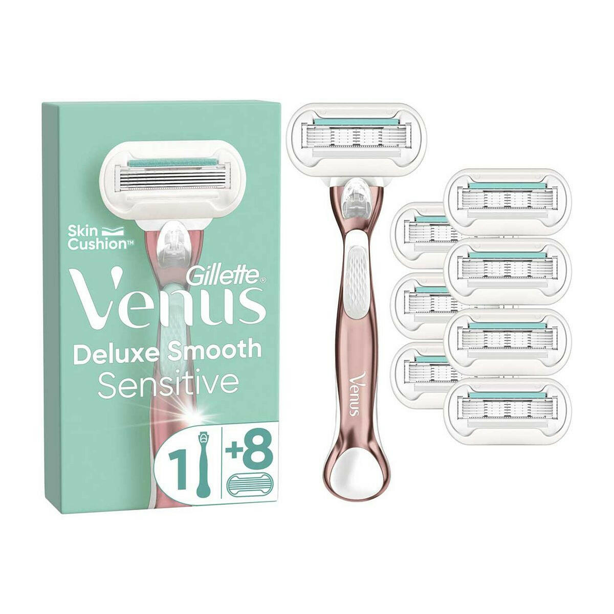 Venus Deluxe Smooth Sensitive RoseGold Razor- 8 Blades GOODS Boots   