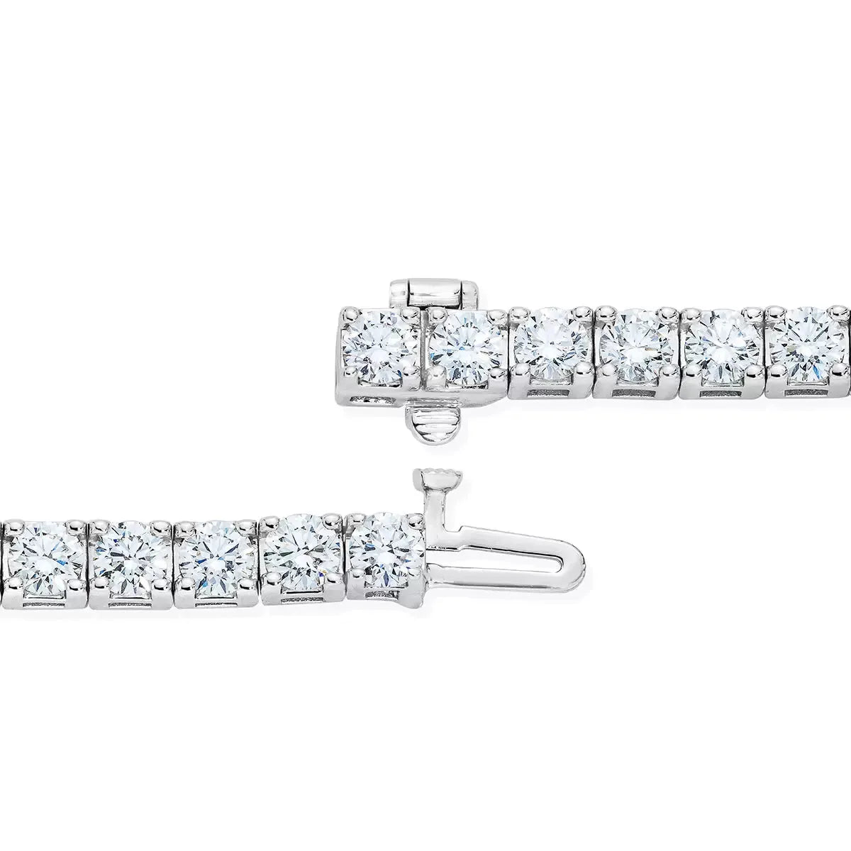8.00ctw Round Brilliant Cut Diamond Tennis Bracelet, 18ct White Gold - McGrocer