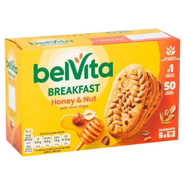 Belvita Honey & Nuts Choc Chips Breakfast Biscuits   5 per pack - McGrocer