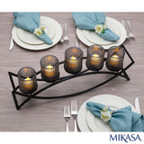 Mikasa Double Arch Centrepiece with 5 Glass Candle Holders in Smoke Glass