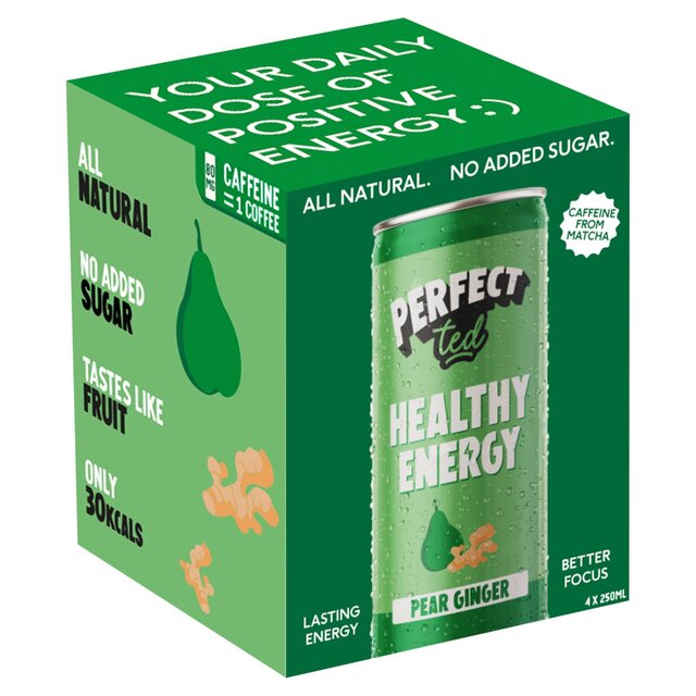 Perfect Ted Natural Energy Pear Ginger   4 x 250ml - McGrocer