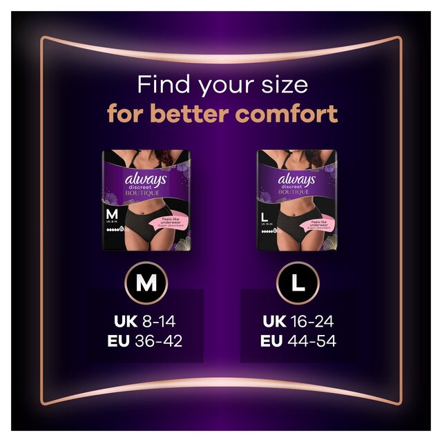 Always Discreet Incontinence Pants Boutique Underwear Incontinence Pants   9 per pack - McGrocer