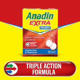 Anadin Extra Aspirin & Paracetamol Pain Relief  Soluble Tablets   12 per pack - McGrocer