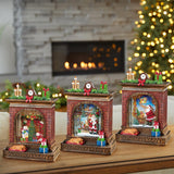 10.3 Inch (26cm) Fireplace Swirl Glitter Globe with LED Lights Assortment - McGrocer