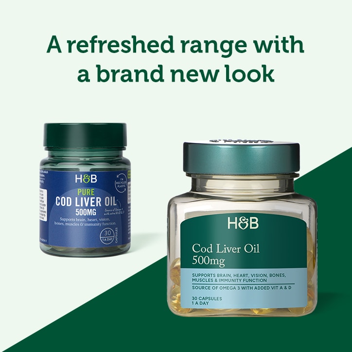 Holland & Barrett Pure Cod Liver Oil 500mg 120 Capsules - McGrocer