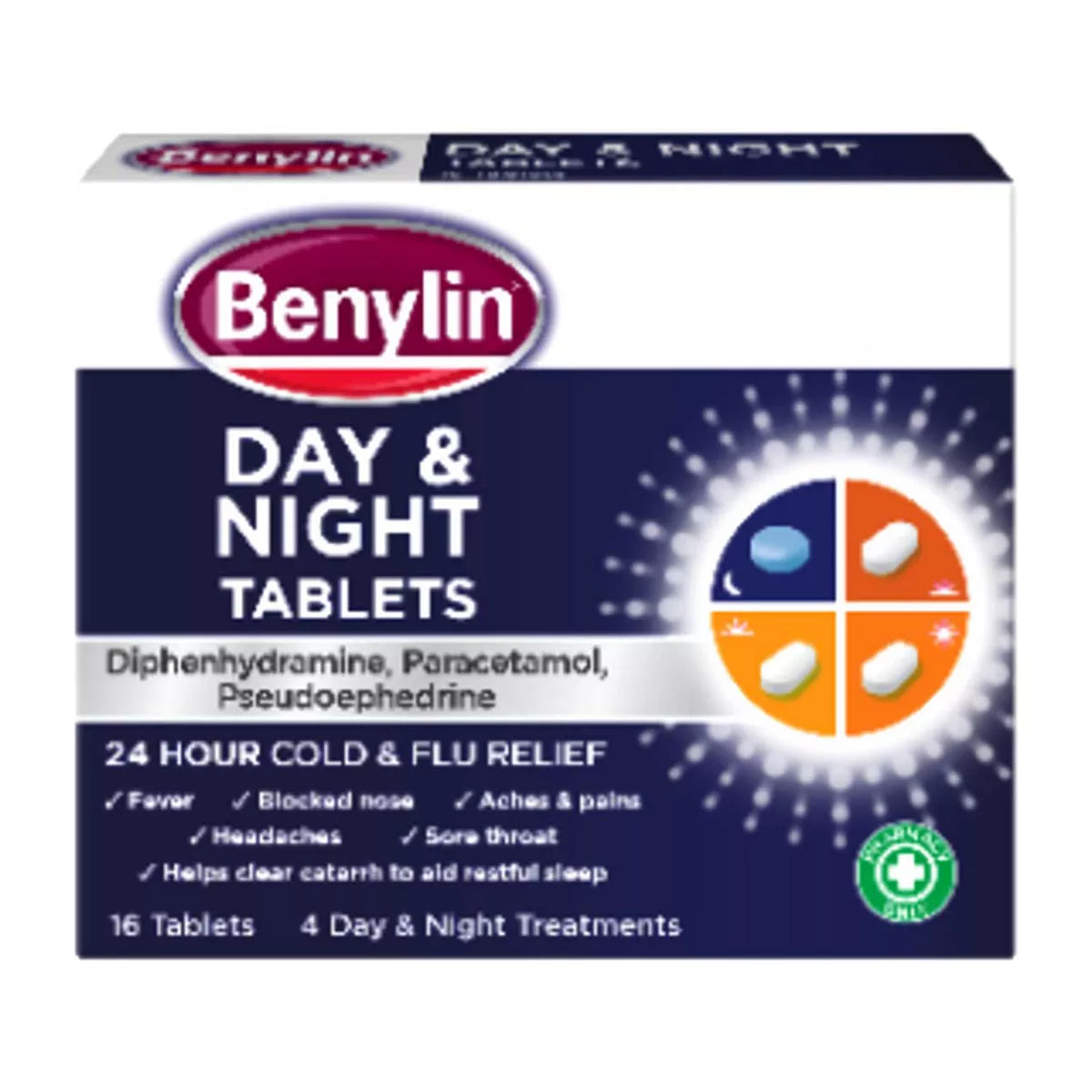 Benylin Day & Night Tablets - 16 Tablets - McGrocer