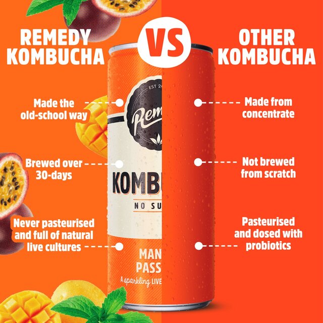 Remedy Kombucha Mango Passion Multipack   4 x 330ml - McGrocer