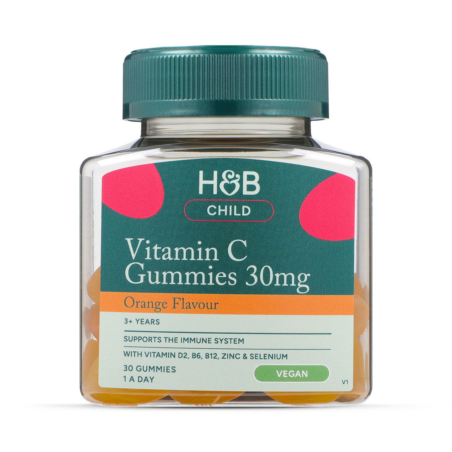 Holland & Barrett Kids Vitamin C Immune Support Orange Flavour 30mg 30 Gummies - 998581