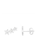 Estella Bartlett Silver Tone Cubic Zirconia Star Stud Crawler Earrings