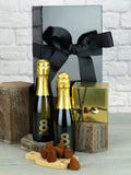 Le Bon Vin Mini Prosecco and Truffles Black Box Gift