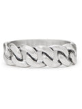 AllSaints Silver Tone Mens Frozen Chain Band Ring