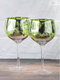 Artland Set of 2 Green Tropical Leaves Gin Glasses