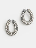 Hush Silver Tone Large Pia Pave Twist Hoop Earrings