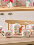 Lucy Tiffney Cream/Pink/Green Leaf Autumn Leaves Tea for 2 Set