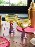 Set of 2 Multi Aubrie Bright Cocktail Glasses
