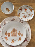 12 Piece Natural Christmas Gingerbread Dinner Set