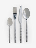 16 Piece Silver Hammered Stainless Steel Cutlery Set