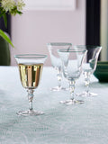 Nina Campbell Set of 4 Clear with Green Rim Meadow Wine Glasses