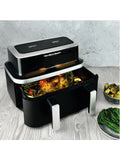 Hamilton Beach Black Silver Vision Cook 9L Dual Air Fryer