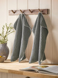 Set of 2 Grey Waffle Tea Towels