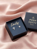 Posh Totty Designs Silver Tone Personalised Starfish and Shell Stud Earrings