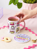 Sam Jayne Designs Pink Daily Reminder Checklist Mug and Coaster Giftset