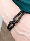 Treat Republic Mens Personalised Infinity Dual Leather Bracelet