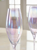 Set of 4 Iridescent Vienna Crystal Champagne Flutes