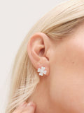 Simply Silver Silver Tone Large 925 Cubic Zirconia Clover stud Earrings